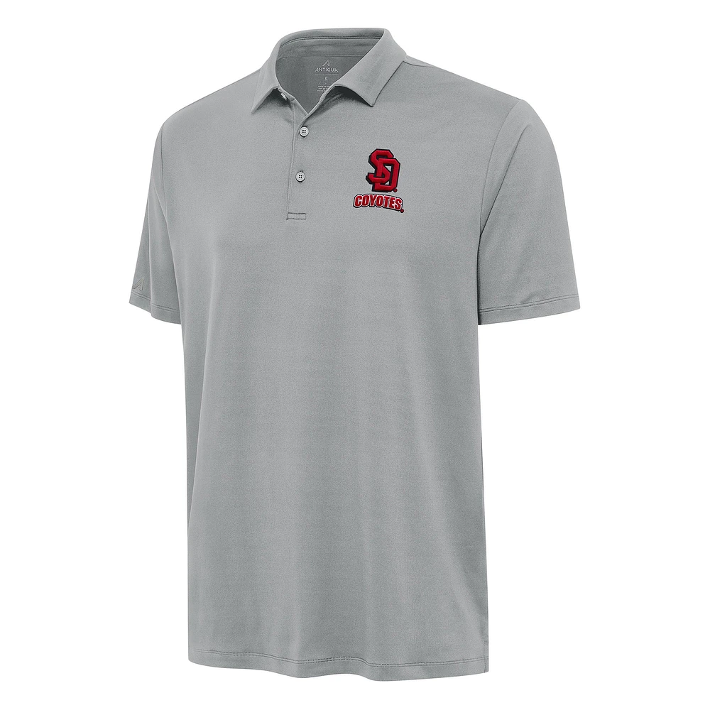 Men's Antigua Gray South Dakota Coyotes Reprocess Polo