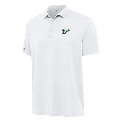 Men's Antigua White South Florida Bulls Reprocess Polo