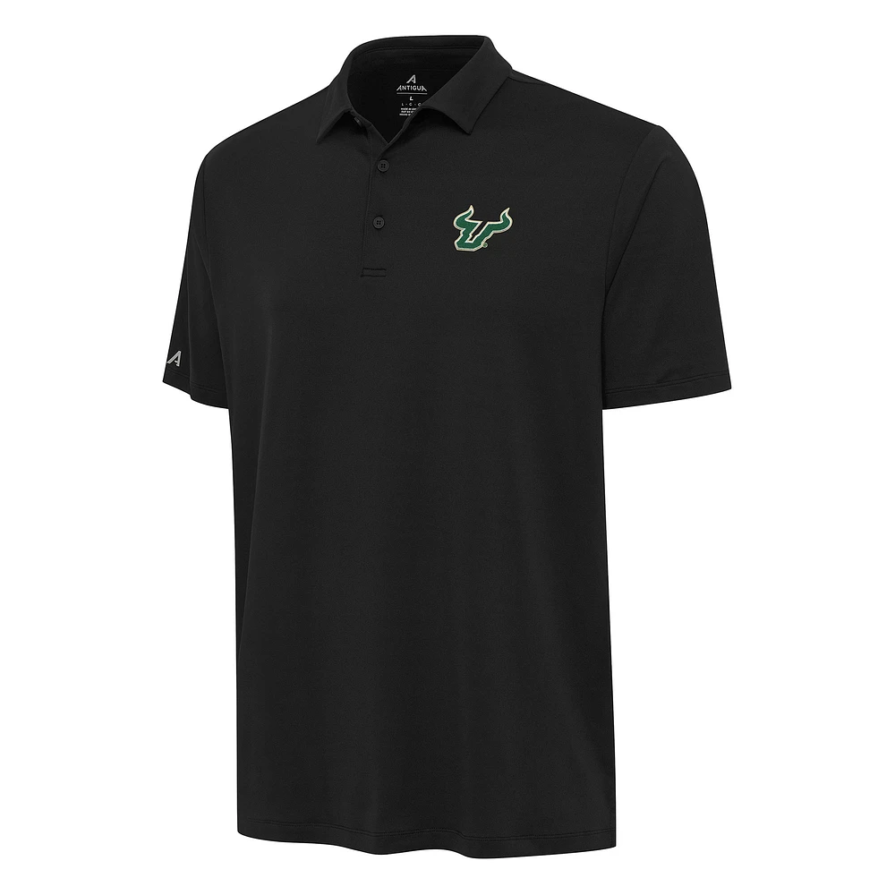 Men's Antigua Black South Florida Bulls Reprocess Polo
