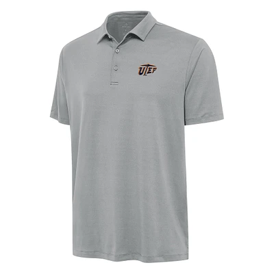 Men's Antigua Gray UTEP Miners Reprocess Polo
