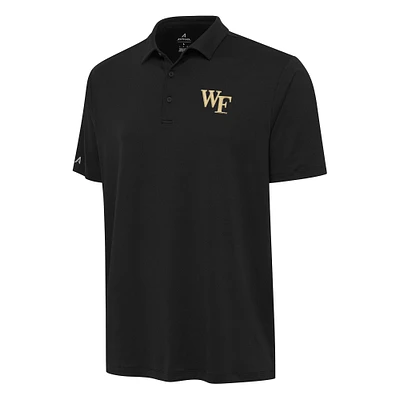Men's Antigua Black Wake Forest Demon Deacons Reprocess Polo