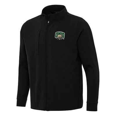 Men's Antigua Black Ohio Bobcats Regard Full-Zip Jacket