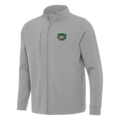 Men's Antigua Gray Ohio Bobcats Regard Full-Zip Jacket