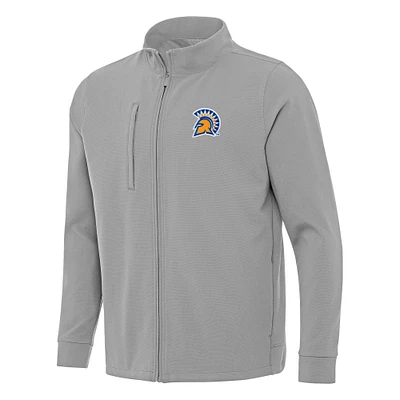 Men's Antigua Gray San Jose State Spartans Regard Full-Zip Jacket