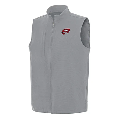Men's Antigua Gray Western Kentucky Hilltoppers Regard Full-Zip Vest