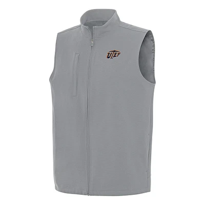 Men's Antigua Gray UTEP Miners Regard Full-Zip Vest