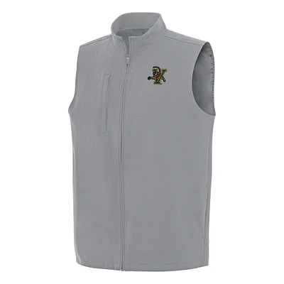 Men's Antigua Gray Vermont Catamounts Regard Full-Zip Vest