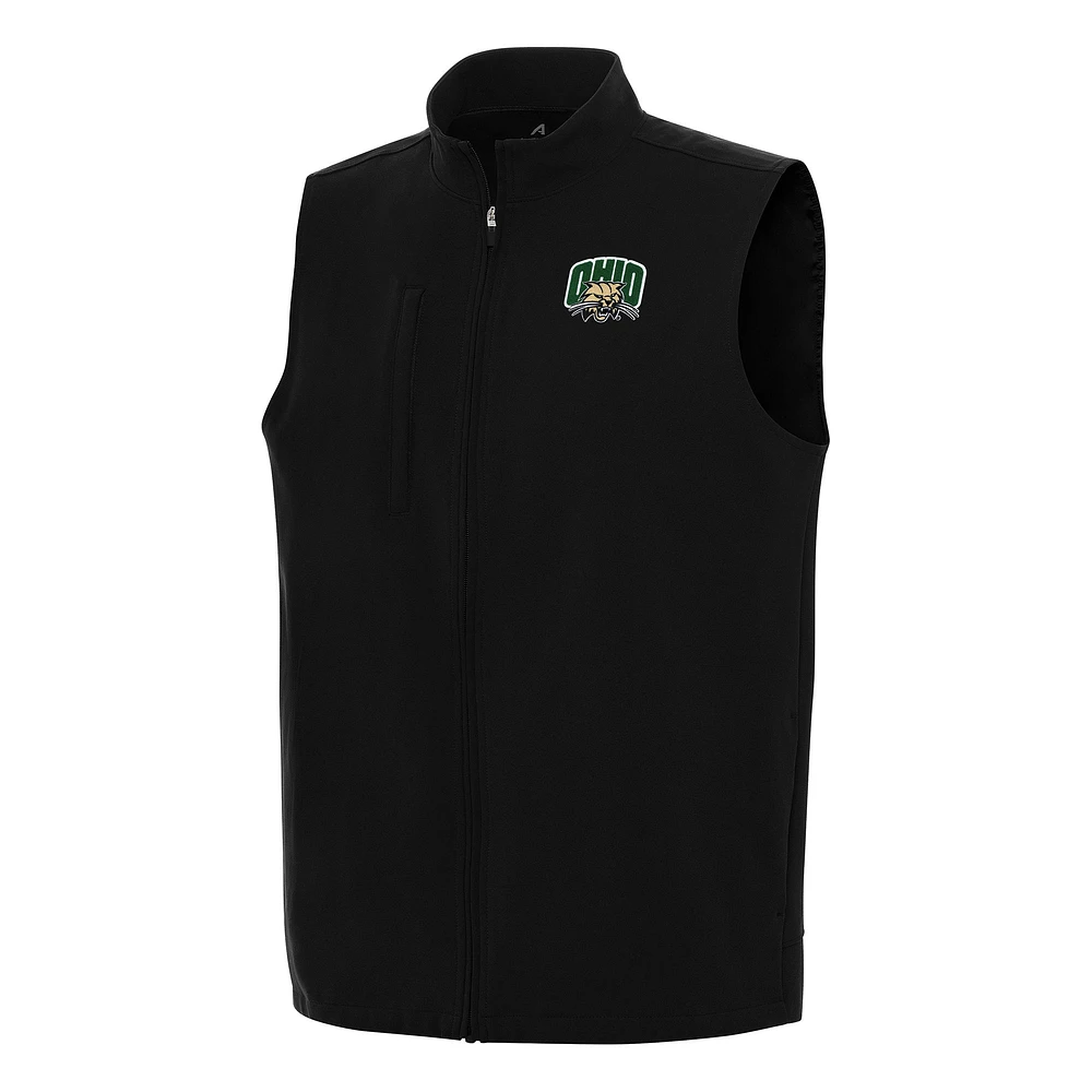 Men's Antigua Black Ohio Bobcats Regard Full-Zip Vest