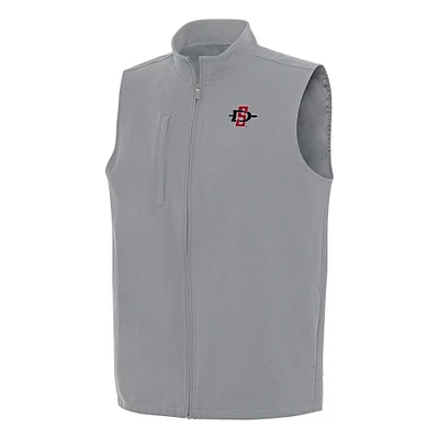 Men's Antigua Gray San Diego State Aztecs Regard Full-Zip Vest