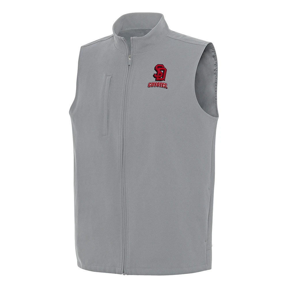Men's Antigua Gray South Dakota Coyotes Regard Full-Zip Vest