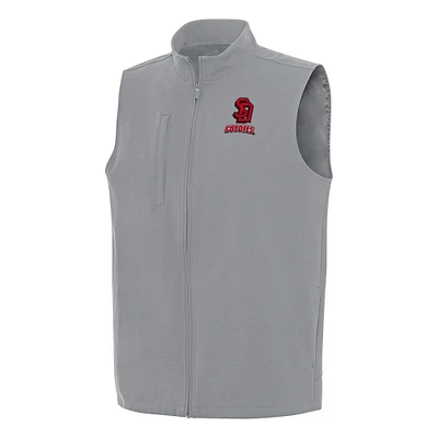 Men's Antigua Gray South Dakota Coyotes Regard Full-Zip Vest