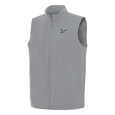 Men's Antigua Gray South Florida Bulls Regard Full-Zip Vest