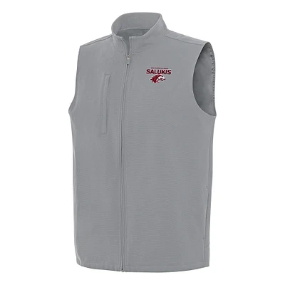 Men's Antigua Gray Southern Illinois Salukis Regard Full-Zip Vest