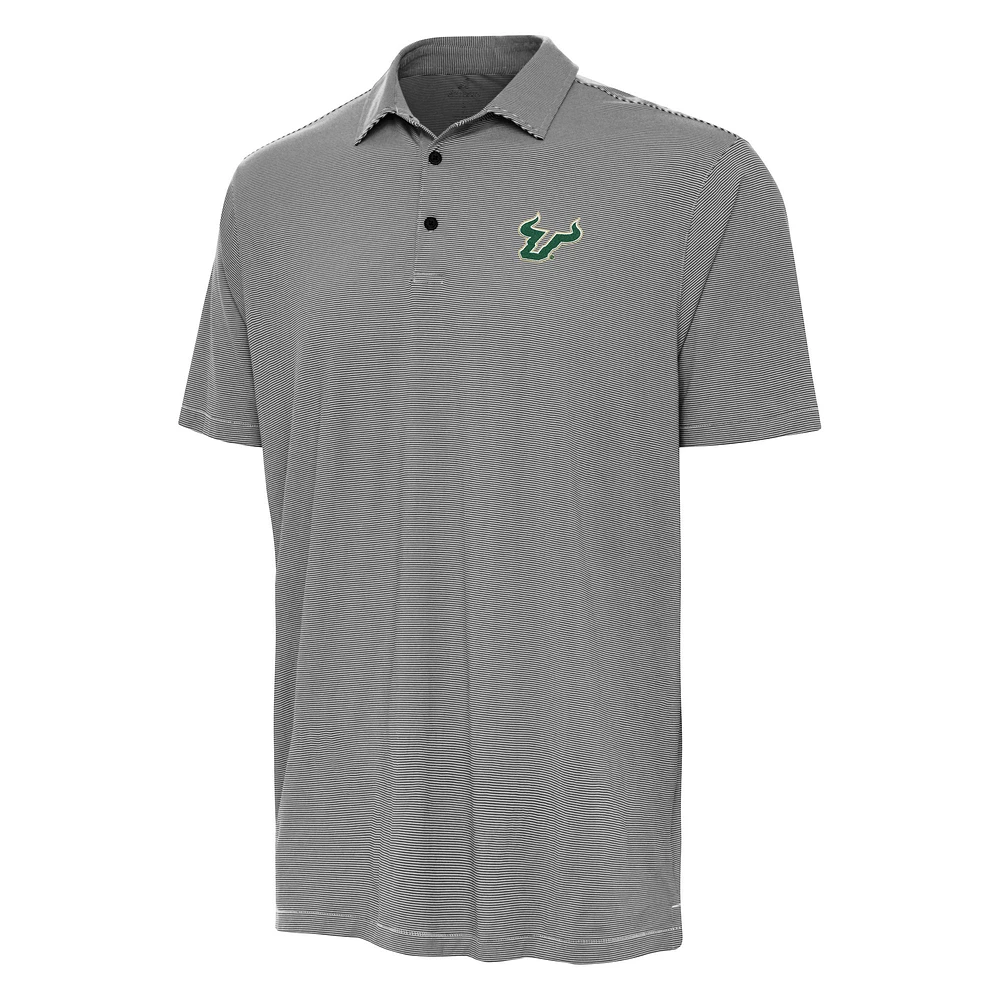 Men's Antigua Black South Florida Bulls Twine Polo