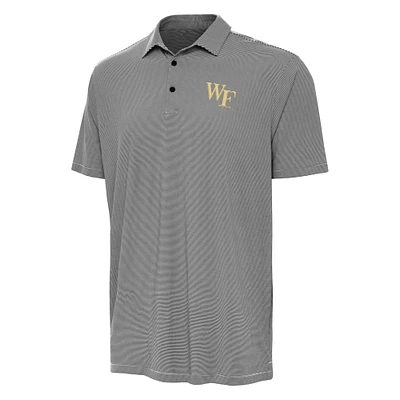 Men's Antigua Black Wake Forest Demon Deacons Twine Polo