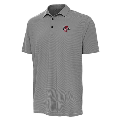 Men's Antigua Black San Diego State Aztecs Twine Polo