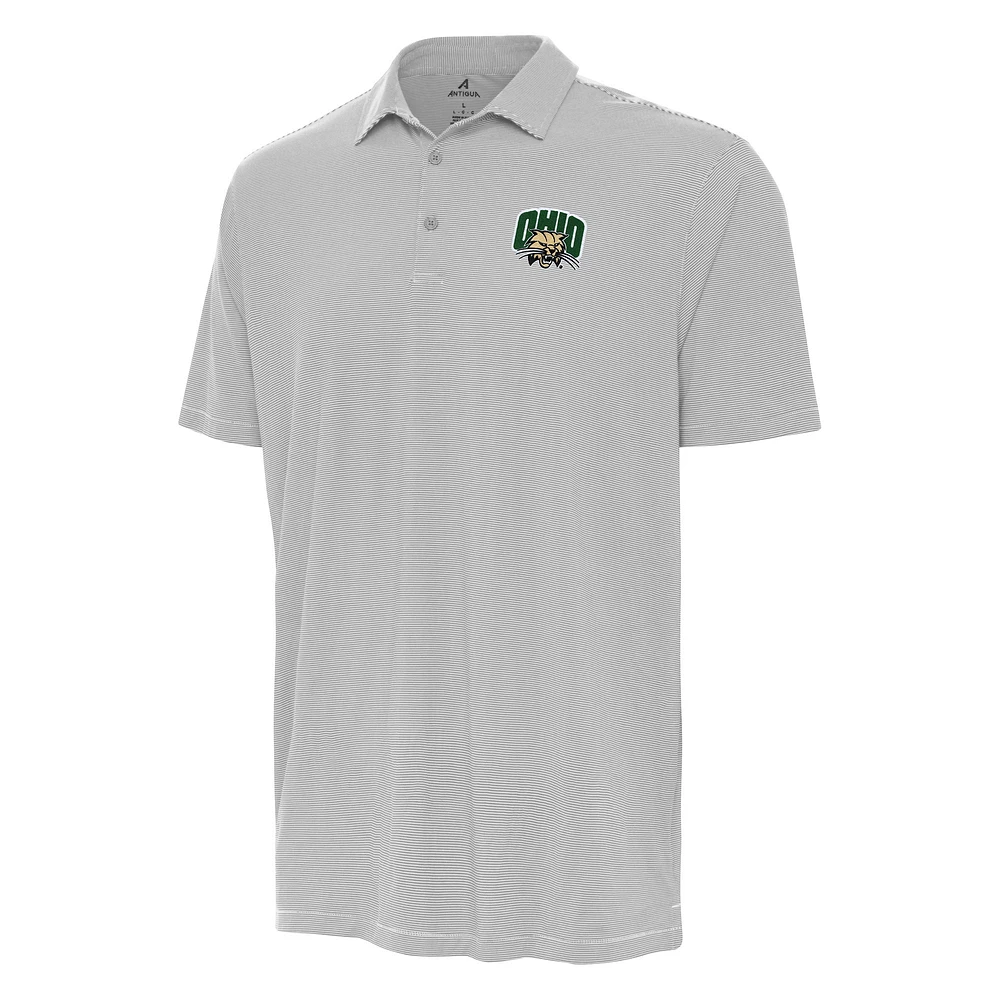 Men's Antigua Gray Ohio Bobcats Twine Polo