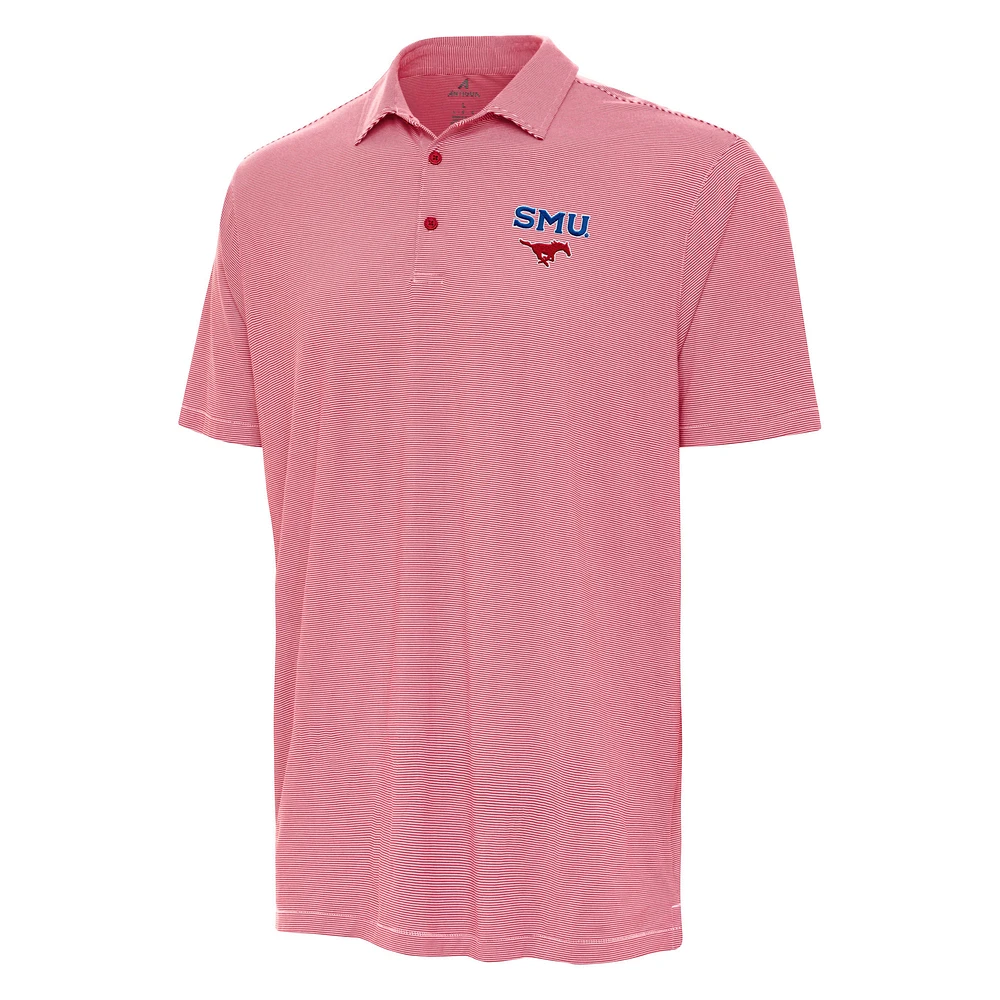Men's Antigua Red SMU Mustangs Twine Polo