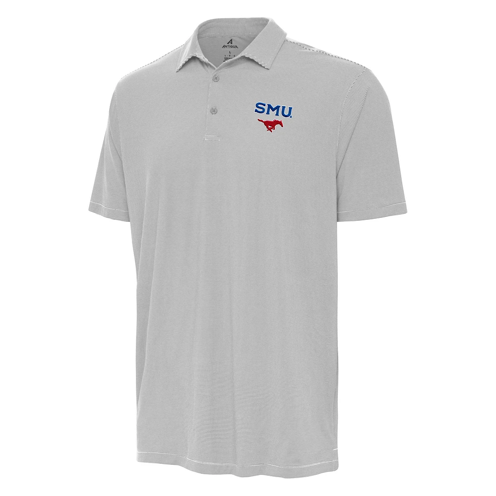 Men's Antigua Gray SMU Mustangs Twine Polo