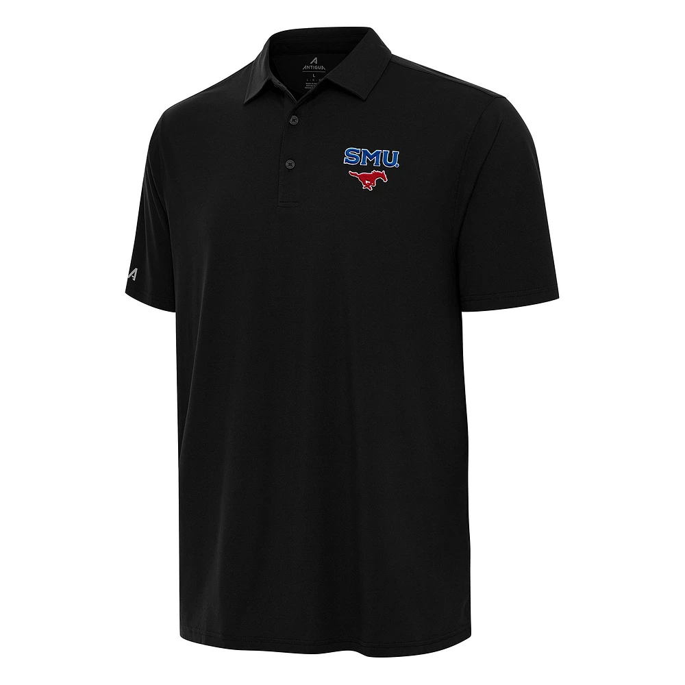 Men's Antigua Black SMU Mustangs Era Polo