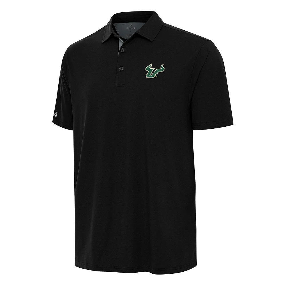 Men's Antigua Black/Gray South Florida Bulls Era Polo