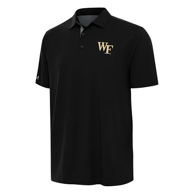 Men's Antigua Black/Gray Wake Forest Demon Deacons Era Polo