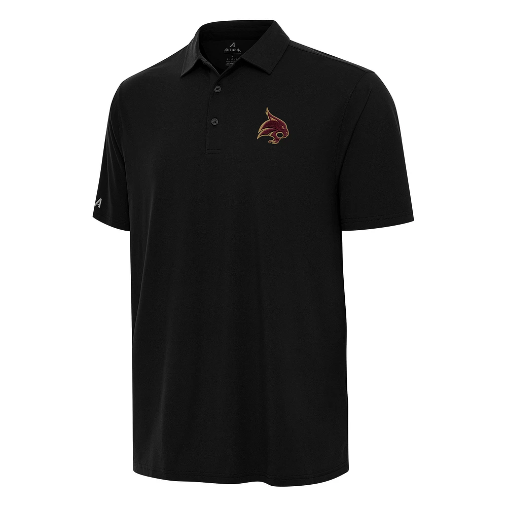 Men's Antigua Black Texas State Bobcats Era Polo