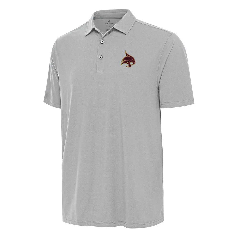 Men's Antigua Gray Texas State Bobcats Era Polo