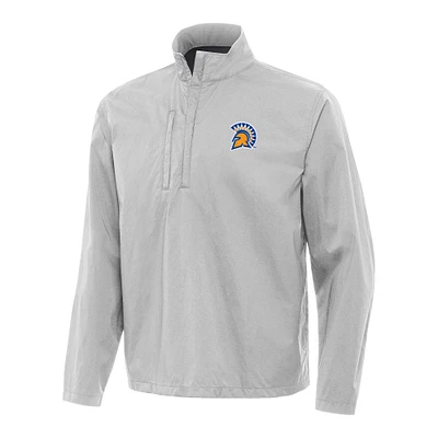 Men's Antigua Heather Gray San Jose State Spartans Brisk Quarter-Zip Windbreaker