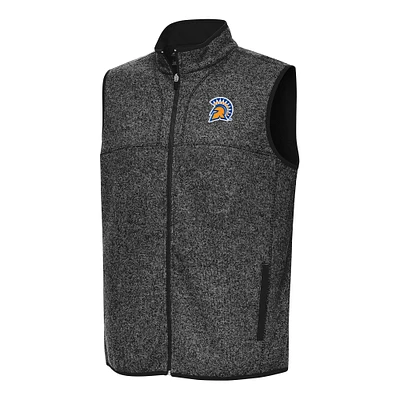 Men's Antigua Heather San Jose State Spartans Fortune Full-Zip Vest