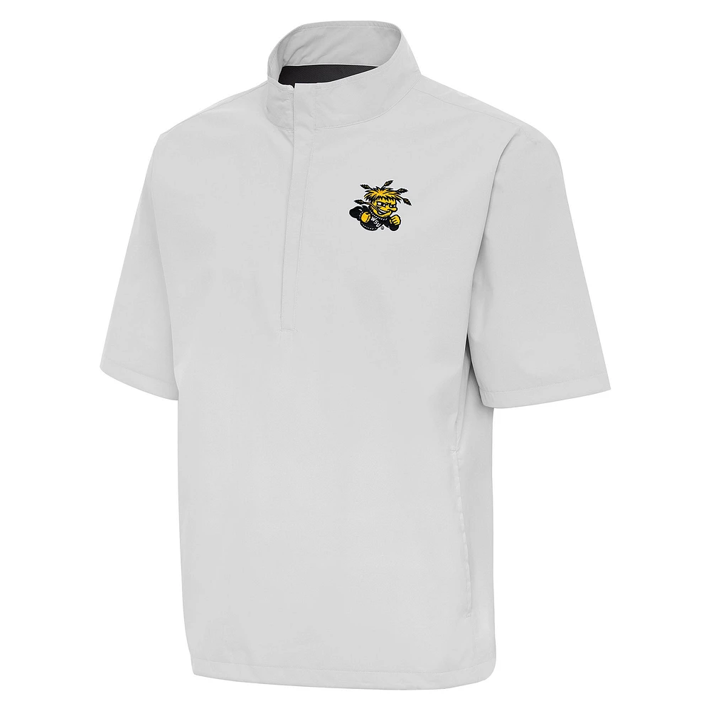 Men's Antigua Heather Gray Wichita State Shockers Brisk Quarter-Zip Windbreaker