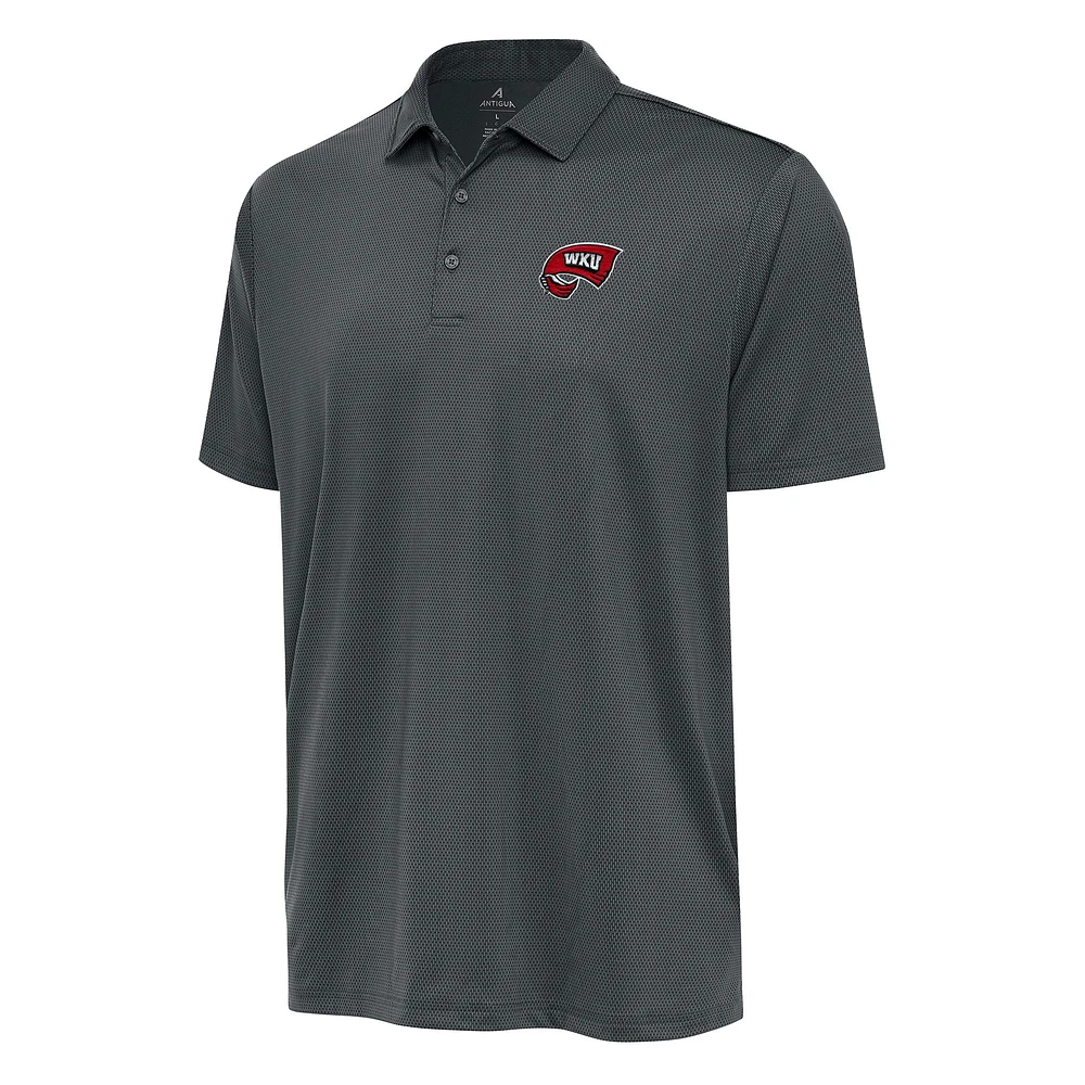Men's Antigua Charcoal Western Kentucky Hilltoppers Ellipse Polo