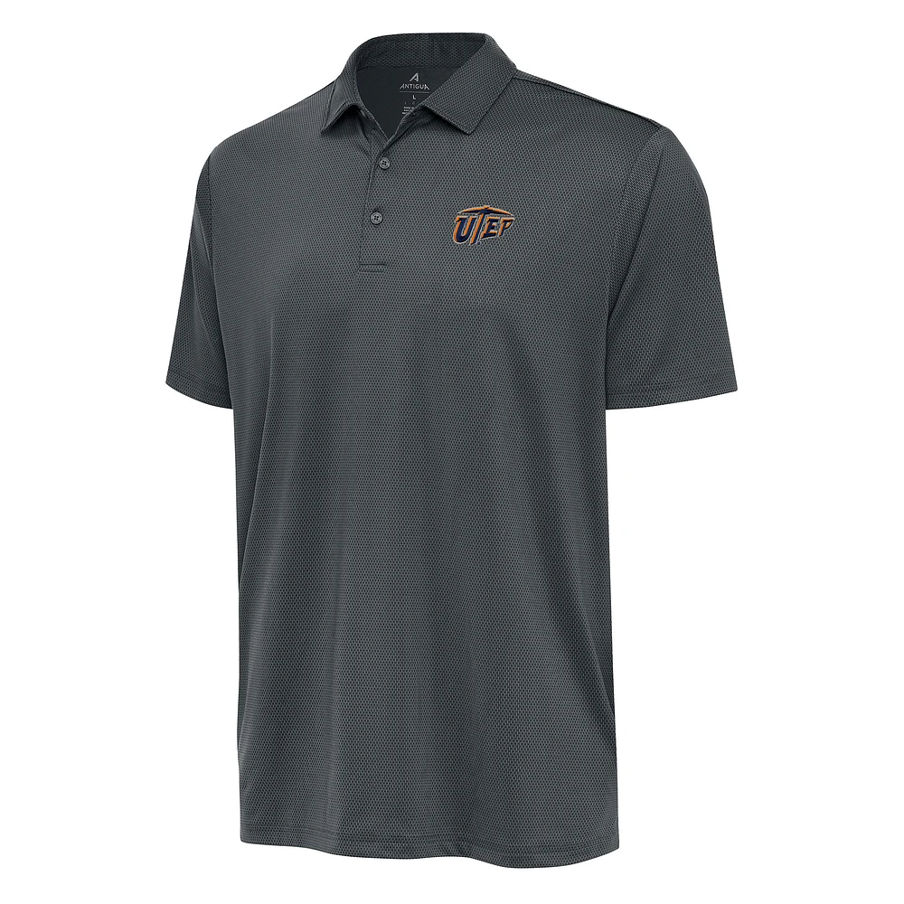 Men's Antigua Charcoal UTEP Miners Ellipse Polo