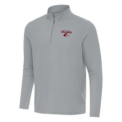 Men's Antigua Gray Southern Illinois Salukis Intent Quarter-Zip Top