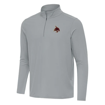 Men's Antigua Gray Texas State Bobcats Intent Quarter-Zip Top