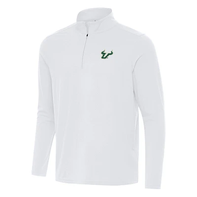 Men's Antigua White South Florida Bulls Intent Quarter-Zip Top