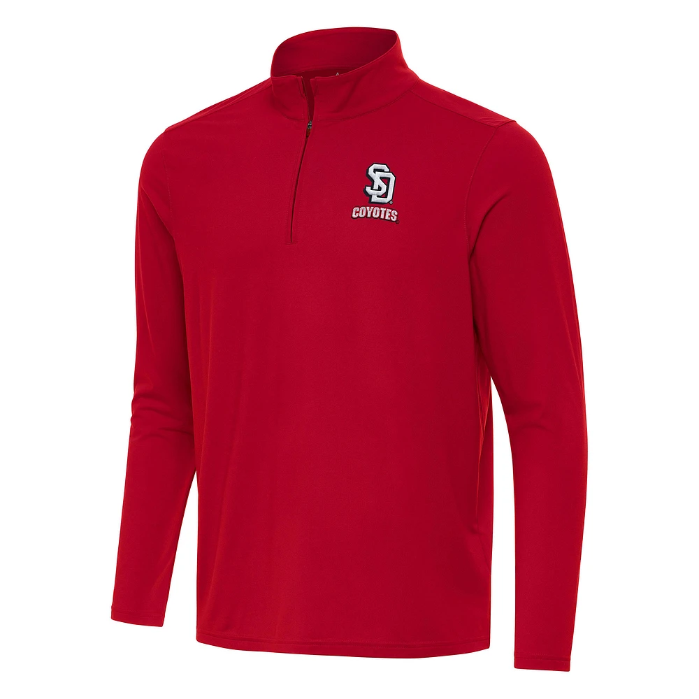 Men's Antigua Red South Dakota Coyotes Intent Quarter-Zip Top