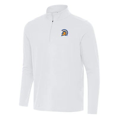 Men's Antigua White San Jose State Spartans Intent Quarter-Zip Top