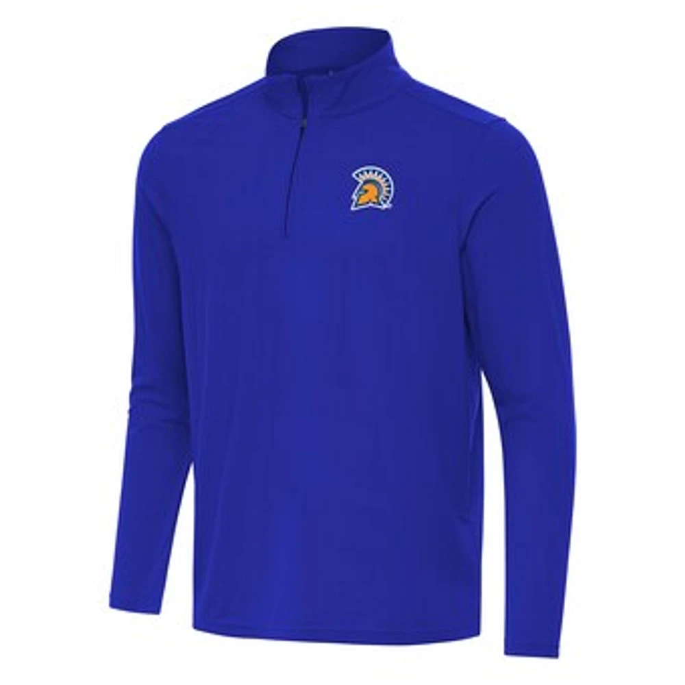 Men's Antigua Royal San Jose State Spartans Intent Quarter-Zip Top