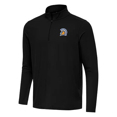 Men's Antigua Black San Jose State Spartans Intent Quarter-Zip Top