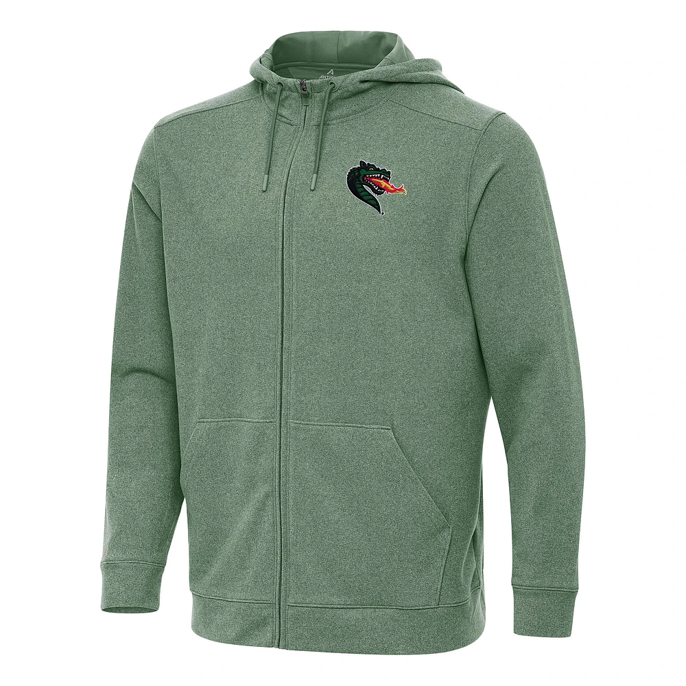 Men's Antigua Heather Green UAB Blazers Effortless Full-Zip Hoodie Jacket