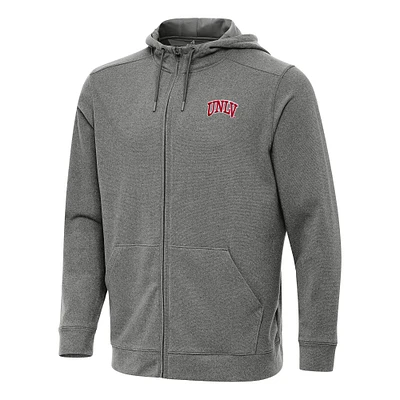 Men's Antigua Heather Charcoal UNLV Rebels Effortless Full-Zip Hoodie Jacket
