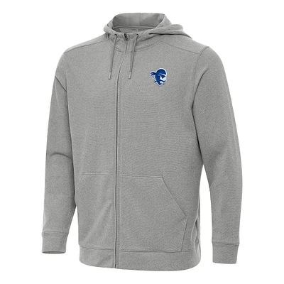 Men's Antigua Heather Seton Hall Pirates Effortless Full-Zip Hoodie Jacket