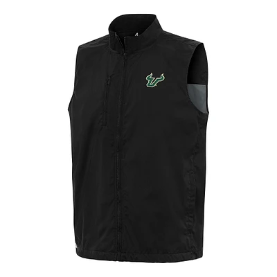 Men's Antigua Black South Florida Bulls Brisk Full-Zip Vest