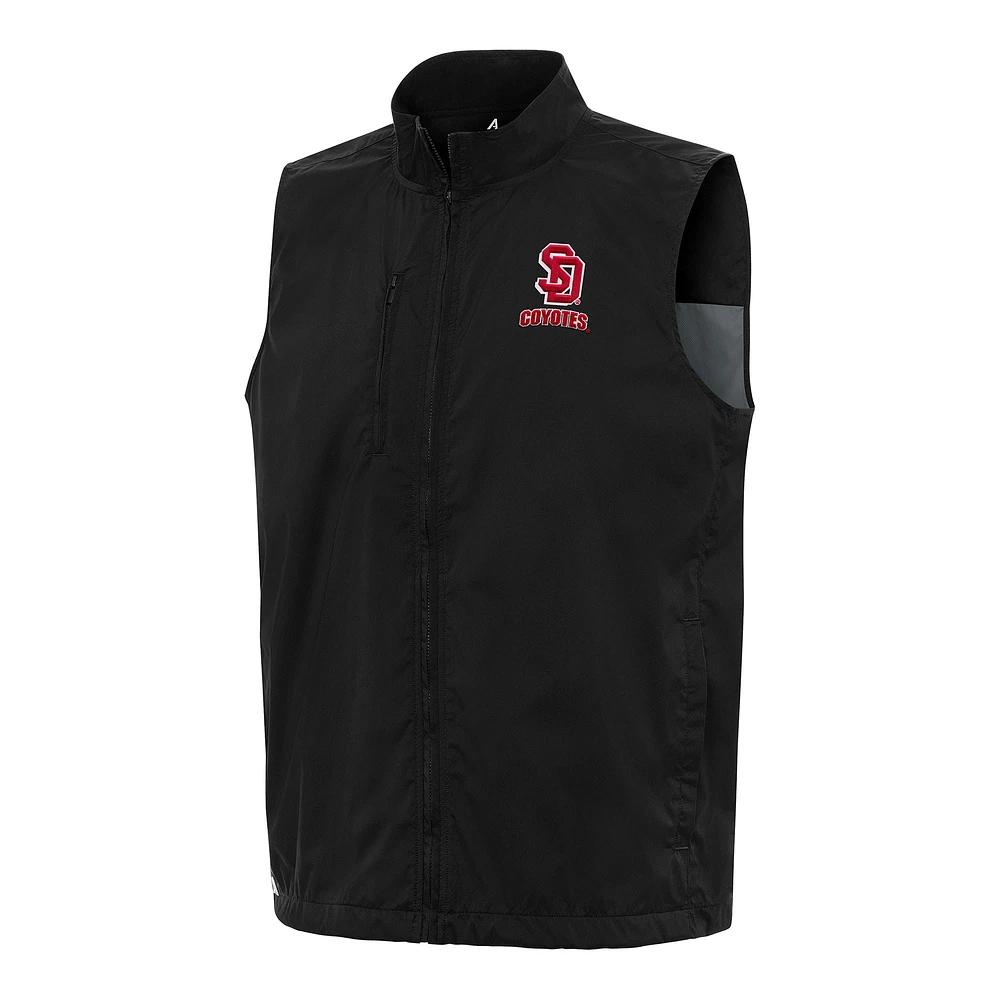 Men's Antigua Black South Dakota Coyotes Brisk Full-Zip Vest