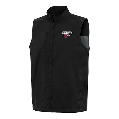 Men's Antigua Black Southern Illinois Salukis Brisk Full-Zip Vest