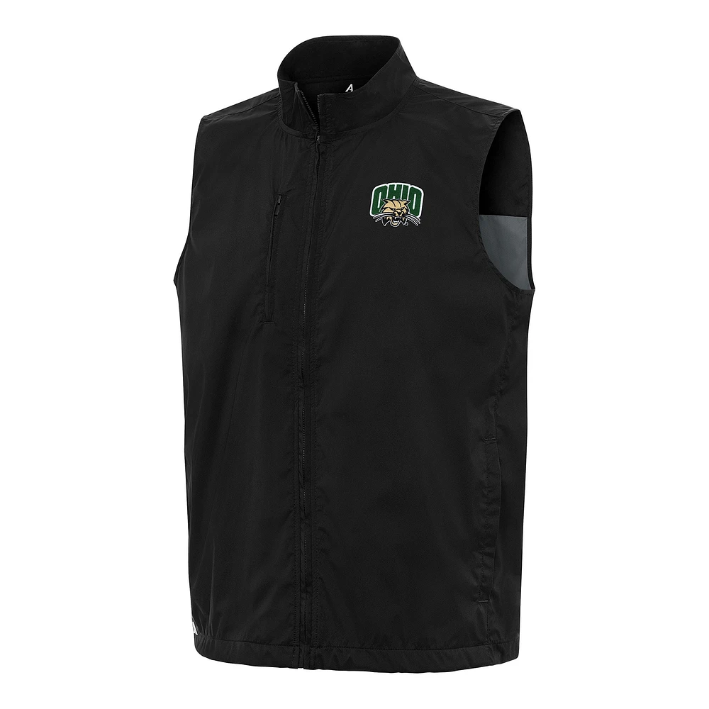 Men's Antigua Black Ohio Bobcats Brisk Full-Zip Vest