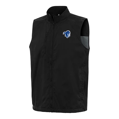 Men's Antigua Black Seton Hall Pirates Brisk Full-Zip Vest