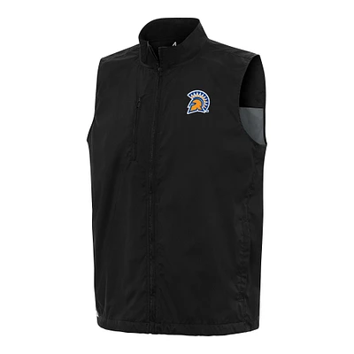 Men's Antigua Black San Jose State Spartans Brisk Full-Zip Vest