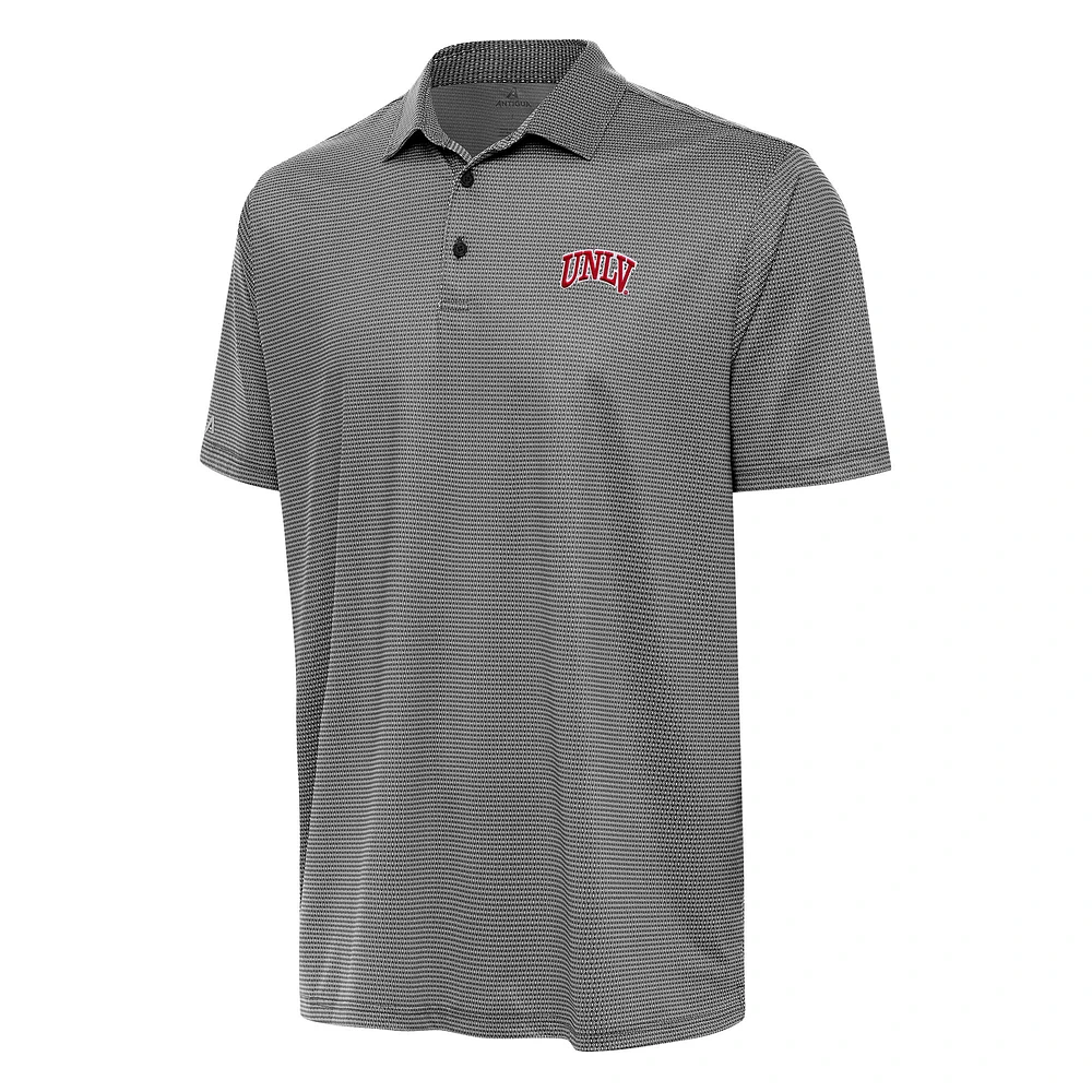 Men's Antigua Black/White UNLV Rebels Rings Polo